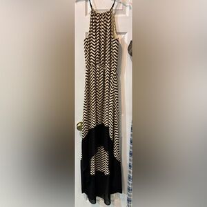 Sugarlips Black and Cream High-Low Dress